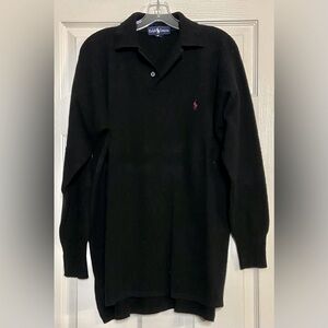 Polo Ralph Lauren Sweater Polo Mens Sz S Black Cotton Blend Long Sleeve Knit